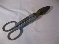 Vintage Band Cutter Heavy-Duty Grey Handle Drop Forged Tin Snips 12 1/4"
