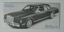 CHRYSLER PLYMOUTH 1979 dealer brochure - French - canada Longue-Pointe Montreal