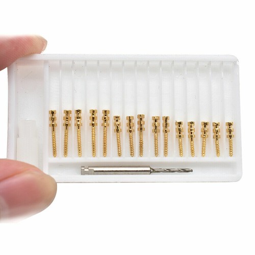 Dental Threrapy Stainless Steel Golden Plated Screw Post Pins 15Pc 24K BM 1.4 - 第 1/7 張圖片