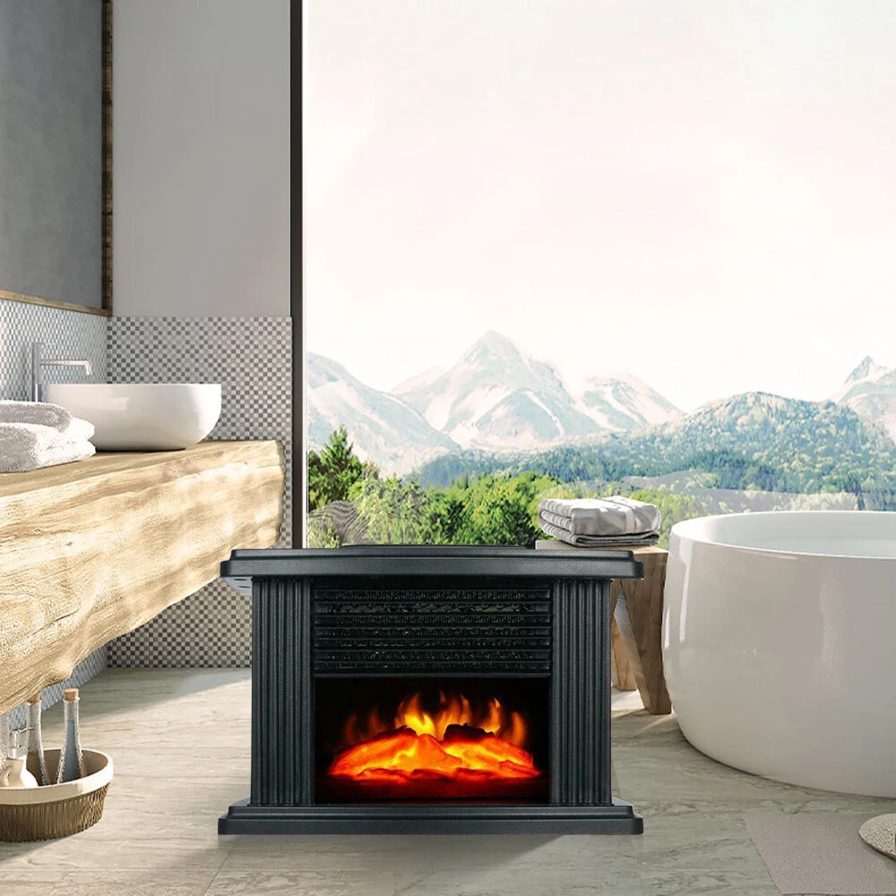 Insert Infrared Electric Fireplace Stove Heater 3D Log Flame Effect 1000W |  eBay