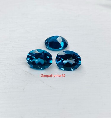 London Blau Topas Facettiert Oval Schliff 9x7 MM Geeicht Größe Lose Edelstein E