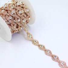 90cm Kristall Strass Kette DIY Zubehör für Hochzeit Kleid Kostüm Applikation