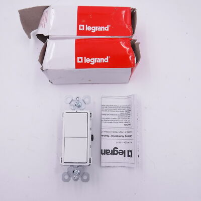Lot of 2 Legrand Radiant 1-Gang Single Pole 2-Switch Wall Controls RCD11W