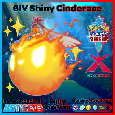 Pokemon Sword and Shield  ULTRA SHINY CINDERACE  6IV GMAX EVs Battle Ready