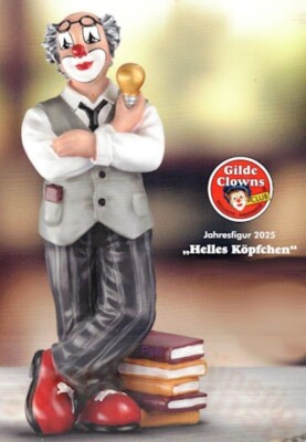 Gilde Clown ''Helles Köpfchen'' Mitgliedsfigu 2025 Handbemalte Sammlerfigur 10295