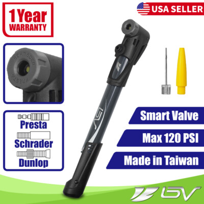 #ad BV Mini Bike Pump Portable Bicycle Tire Ball Air Inflator Presta Schrader 120PSI $14.99