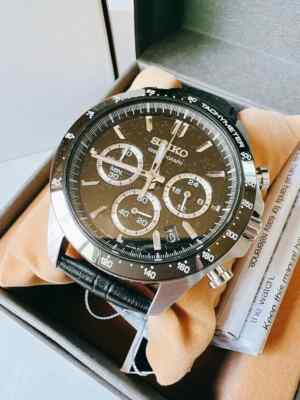 Seiko Selection Quartz Chronograph SBTR021 Men's Black Leather