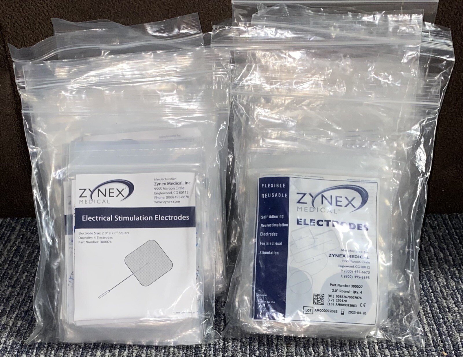 Zynex Electrodes 2" Round & 2” Square Lot Of 110 Bags (440 pads total