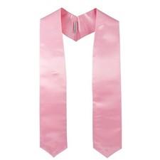 Unisex Adult Plain Graduation Stole 72" Pink