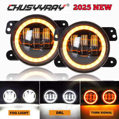 4'' LED For Nissan Titan 05-19 Clear Lens Pair Bumper Fog Light Lamp Replacement
