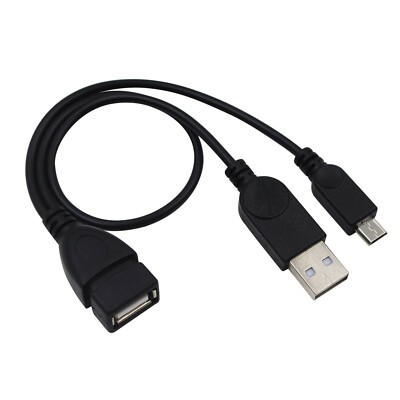 USB OTG Cable With Female To Micro Male Power Adapter For Android Tablet / Phone