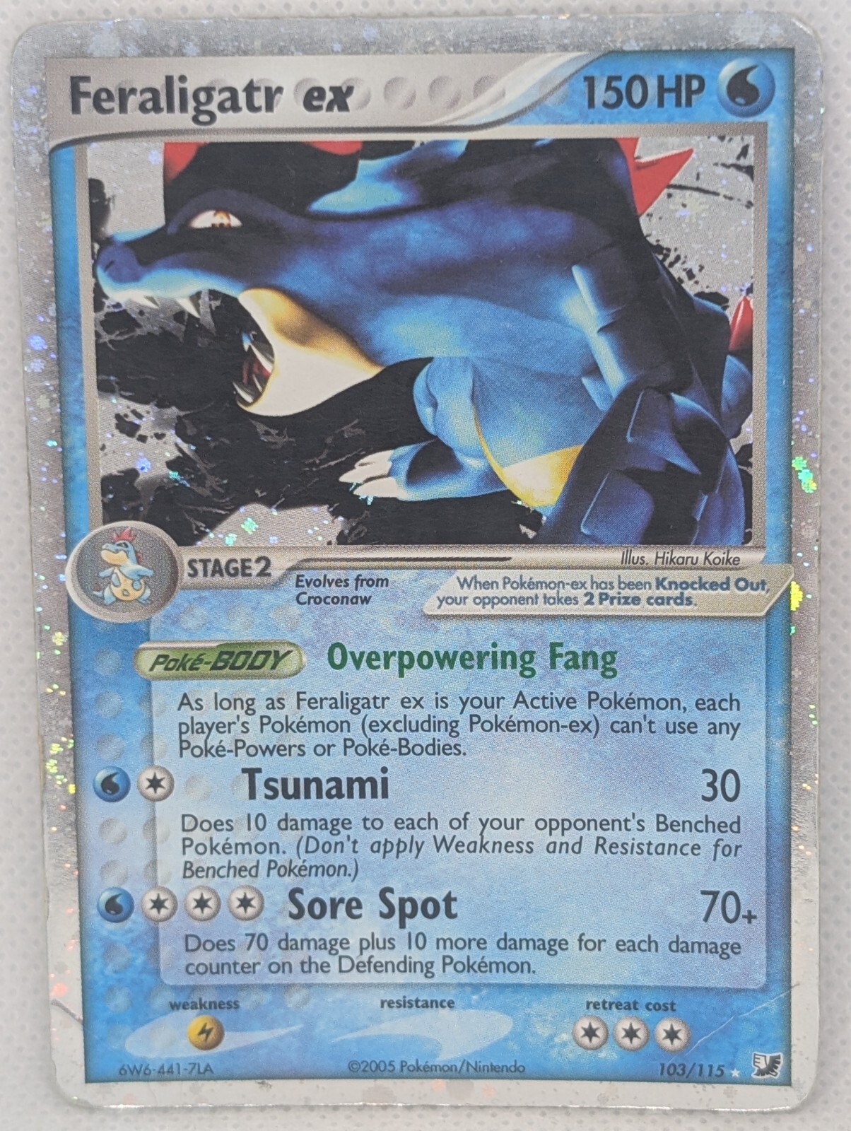 Feraligatr ex 103/115 Unseen Forces Holo Rare Pokemon TCG Nintendo