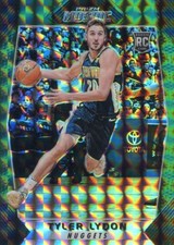 2017-18 PANINI MOSAIC PRIZM TYLER LYDON NO.18 RC ROOKIE NUGGETS GREEN REFRACTOR