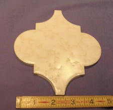 1 pc. Lantern Shape Ceramic Tile; Gold Swirls on White;  by Wenczel Co. Bumpy 