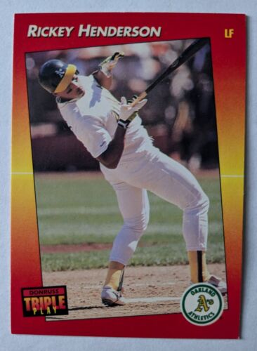 RICKEY HENDERSON, 1992 DONRUSS TRIPLE PLAY #63