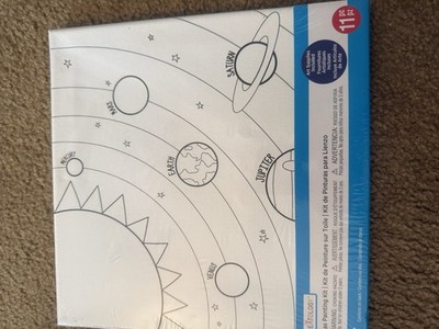 Creatology Solar System Canvas Painting Kit Set w/ Paint Pots, Brush & Palette