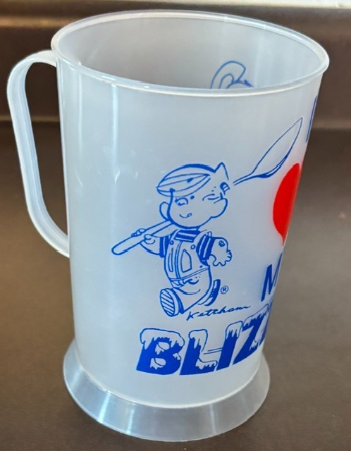 Dennis the Menace Vintage Dairy Queen Plastic Mug. "I love my blizzard"