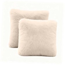 ZYFZCLBL Faux Fur Cushion Cover, Decorative Pillow 20" x 20" Pack of 2 Camel