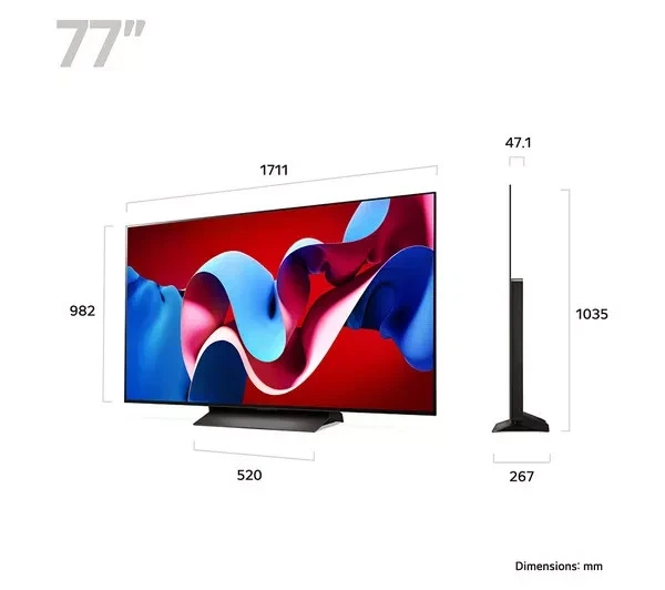NEW LG OLED77C44LA 77 OLED HDR 4K Ultra HD Smart TV, ALEXA & GOOGLE ASSIST - Image 3 of 4
