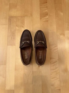 Mocassins femme GUCCI Horsebit cuir marron EU37/US7 authentiques