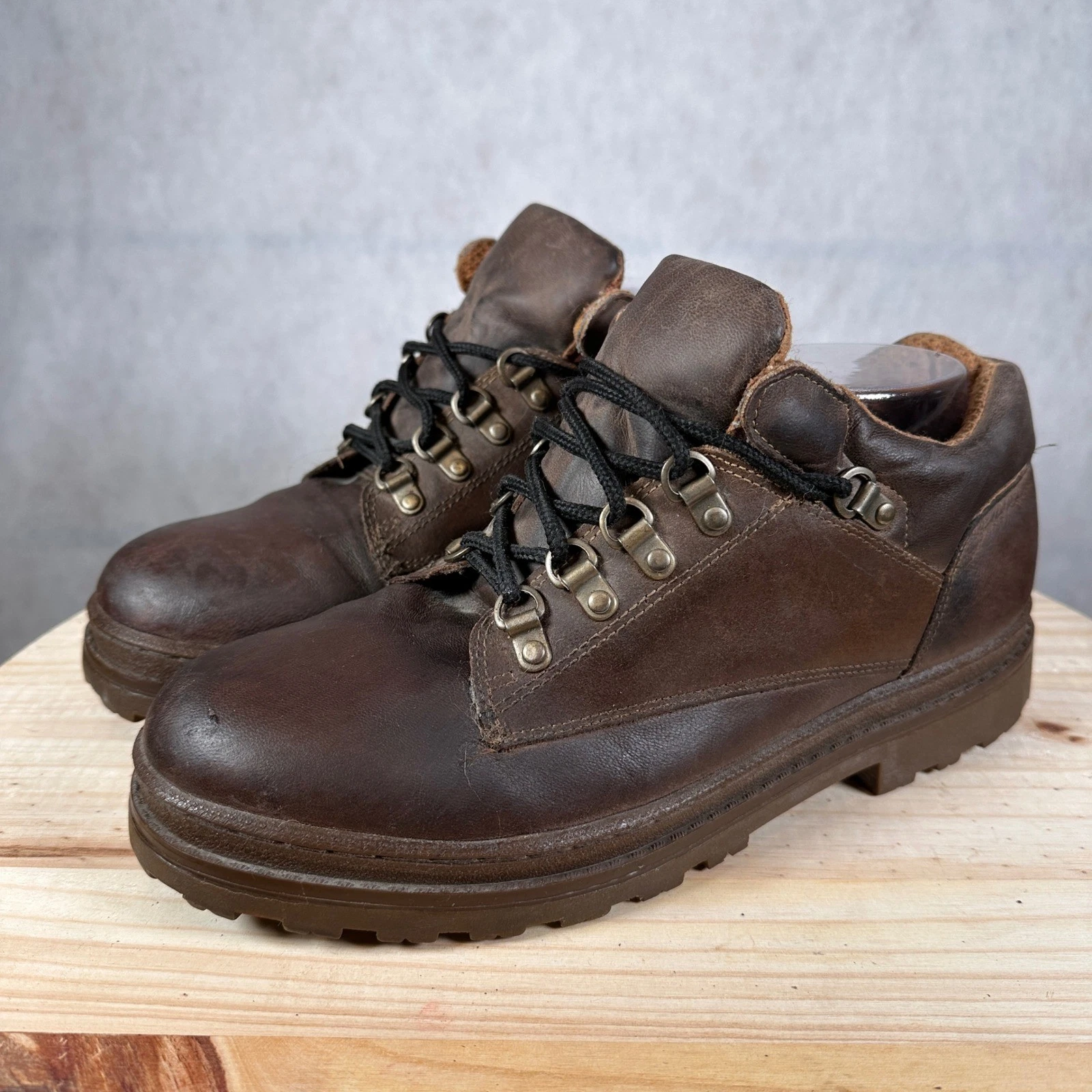 Giorgio Brutini Leather Hiking Boots Mens 9.5 Size Brown Good Rugged Outdoor
