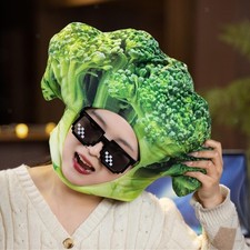 Vegetable Hat, Broccoli Hairstyle, Festival Costume Cap,