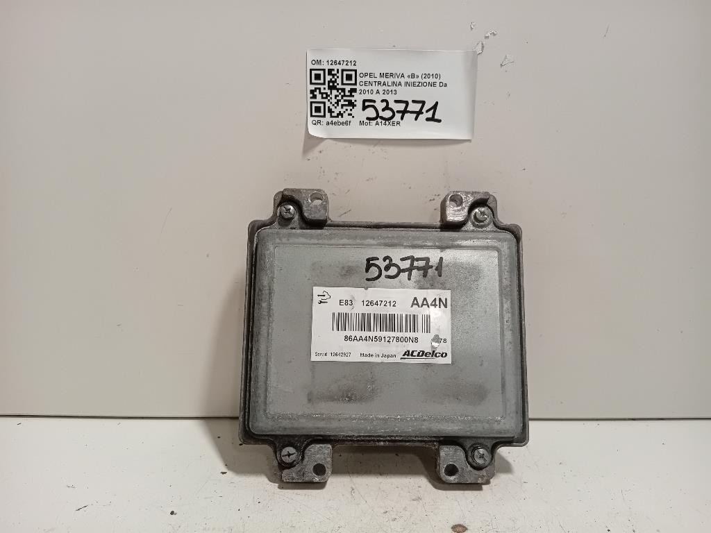 CENTRALINA INIEZIONE PER OPEL Meriva 2° Serie 12647212 A14XER benzina 1398 (06