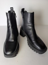 Sam & Libby Women's Black Boots Chunky Heel Ankle Rubber Sole Platform 9 Goth