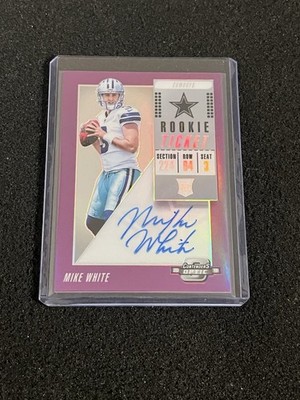 Mike White 2018 Panini Contenders Optic Purple Rookie Auto #d /99 Cowboys