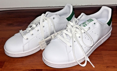 ADIDAS Originals Stan Smith White Green Womens 5 Primegreen Sneakers FREE SHIP