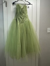 Vtg 90s Gunne Sax Jessica McClintock Lime Green Tulle Romantic Fairy Gown 11/12