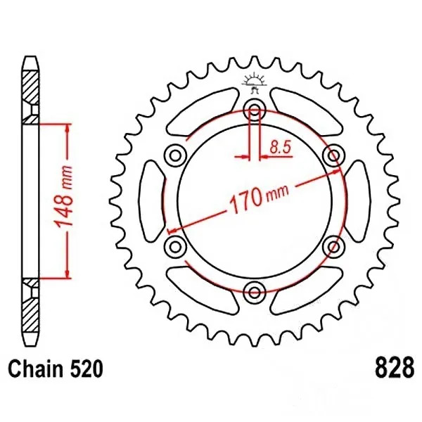 Kettenrad Stahl 47-ZäHne 520-Teilung FüR Cagiva T4E 500 Bj. 1988-1991-image