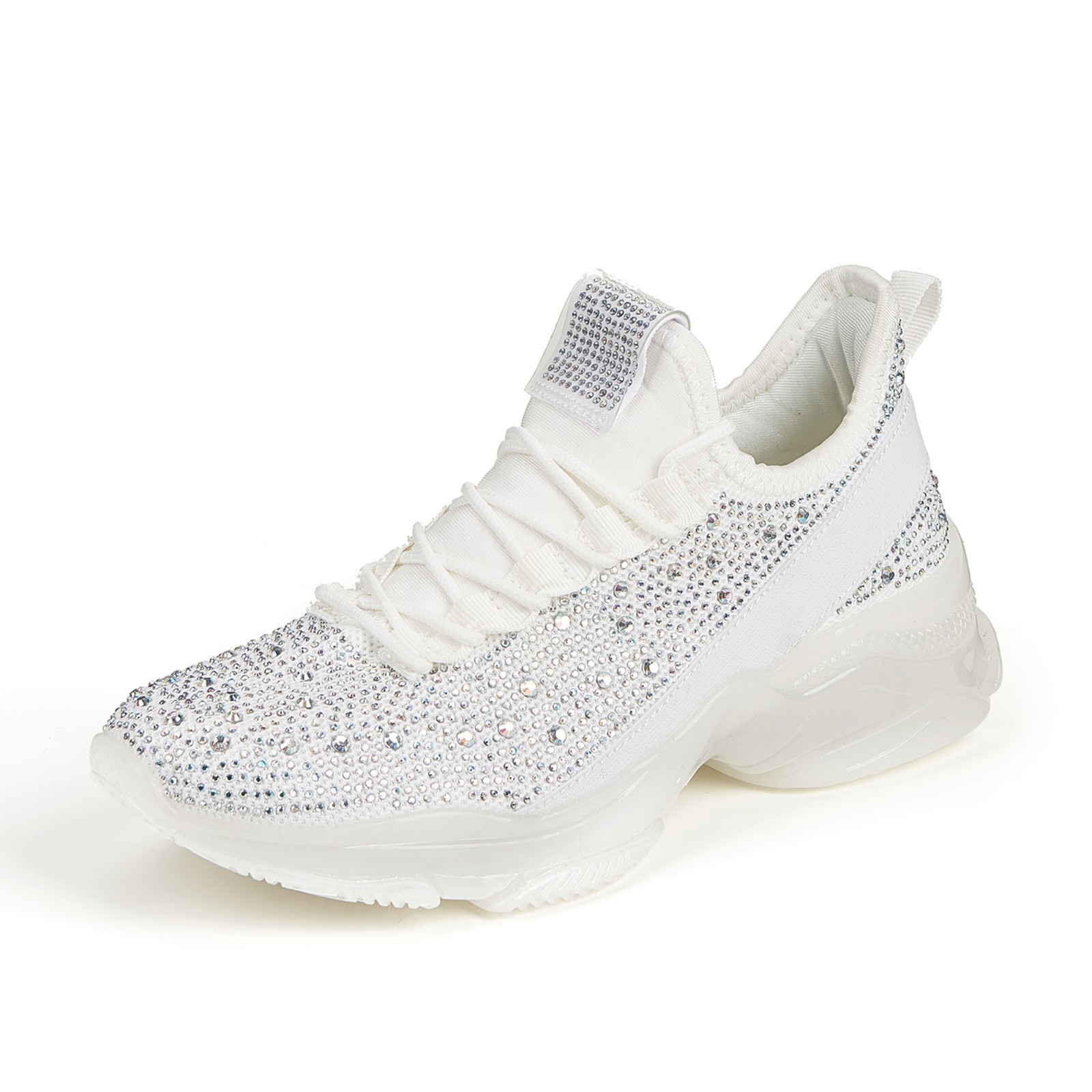 LUCKY STEP Women's Rhinestone Mesh Walking Shoes Fashion Glitter Sneaker