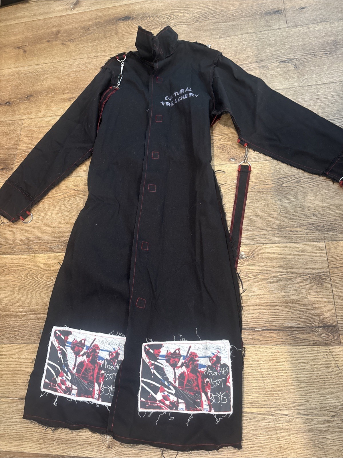 Cultural Treachery By Stephen Prince Rare Goth Dress Size S Bondage Very Rare image 2