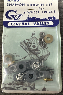 #ad Central Valley HO Scale #K 25 Snap On Kingpin Kit for 4 Wheel Passenger Trucks $13.49