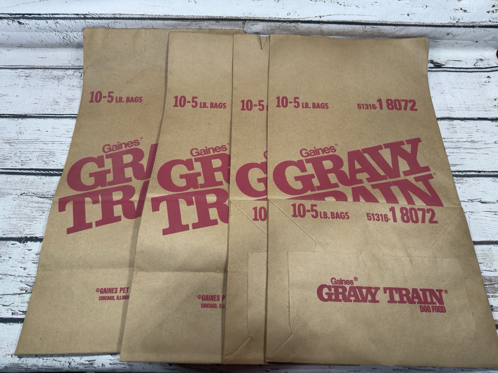 VTG Gains Gravy Train Dog Food 5 Lb Double Sided Advertising Paper Feed Food Bag