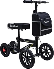 Blessreach Knee Walker Steerable Scooter Black WB2208-T Medical All-Terrain Disc