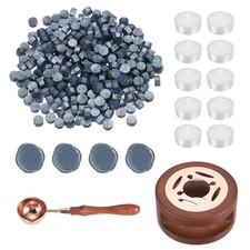 Wax Seal Kit, 300 Wax Beads, Candles, Gray Blue