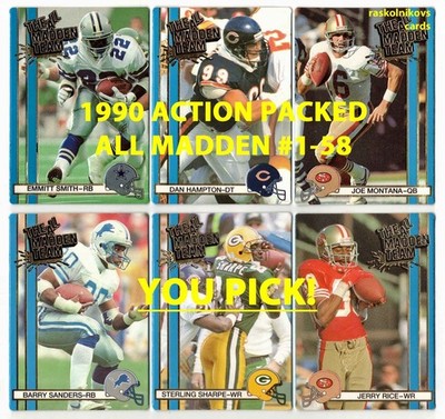 1990 Action Packed ALL MADDEN #1-58 Your Choice $2 or 2 Card Minimum YOU PICK!