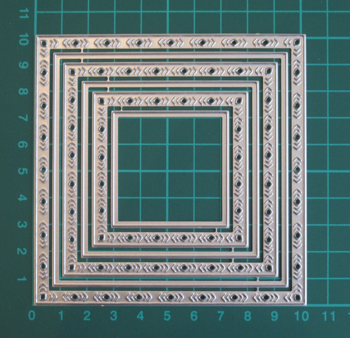 Square Frame Die 6 Pc Square Frame Metal Cutting Die Set, Patterned Edge Squares Card ...