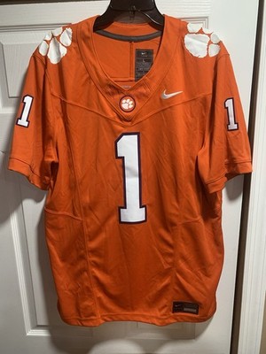 New Nike Clemson Tigers Sewn Vapor Limited Football Orange Jersey
