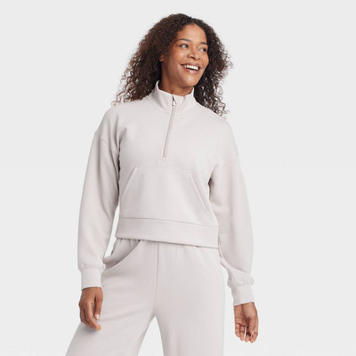 Women's Airy Sleek Ribbed 1/2 Zip Pullover - All In Motion Women's Airy Sleek Ribbed 1/2 Zip Pullover - All In Motion