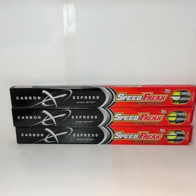 3x NEW! 30'' Carbon Express Speed Freak 55/70 6 Count Archery Arrows 2 In Vanes
