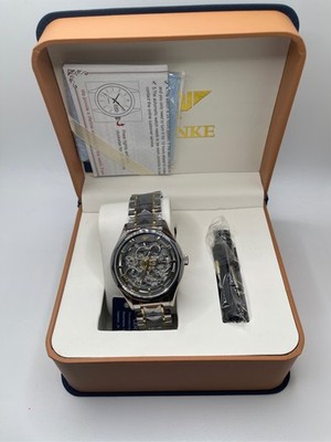 OUPINKE Men's Skeleton Mechanical Watches Luxury Dress Automatic Self Winding Sa