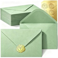 50 Pack A7 Envelopes 5x7 envelope 5.25 x 7.25 inch , Sage green
