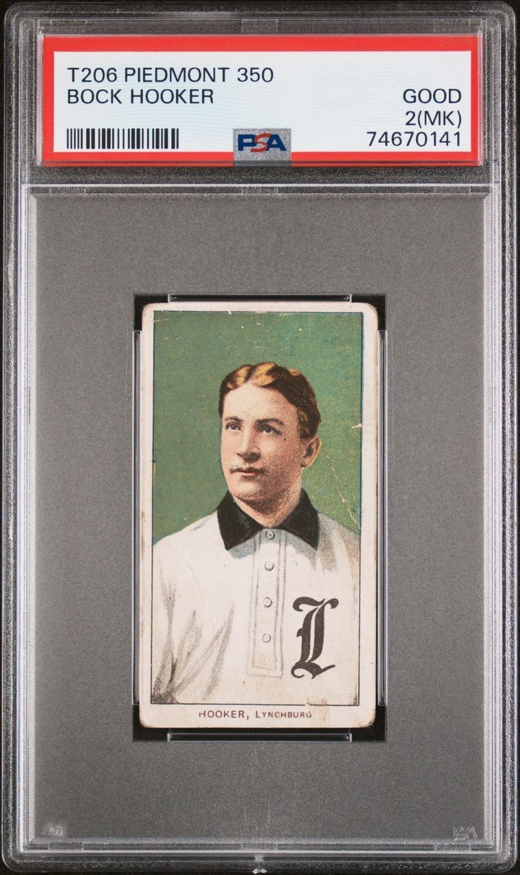 1909-11 T206 Bock Hooker PSA 2 Southern League Portrait Lynchburg SL Buck view 1