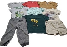 9PC Baby Boys Size 18/18-24 Months Short Sleeve Shirts Shorts Pants Dinosaurs