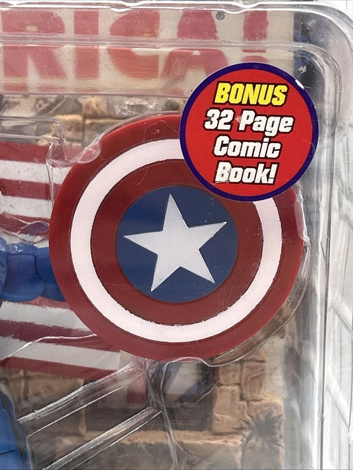 Marvel Legends Капитан Америка Серия 1 Бонусный Комикс НОВЫЙ Запечатанный Toybiz 2002 - Изображение 4 из 4
