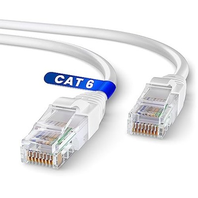 Weißes Cat 6 Ethernet Kabel 20m, LAN Ethernet Netzwerkkabel mit RJ45