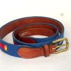 Smathers & Branson Needlepoint Belt Sz 42 Rifle Shotgun Hunting Leather Brass